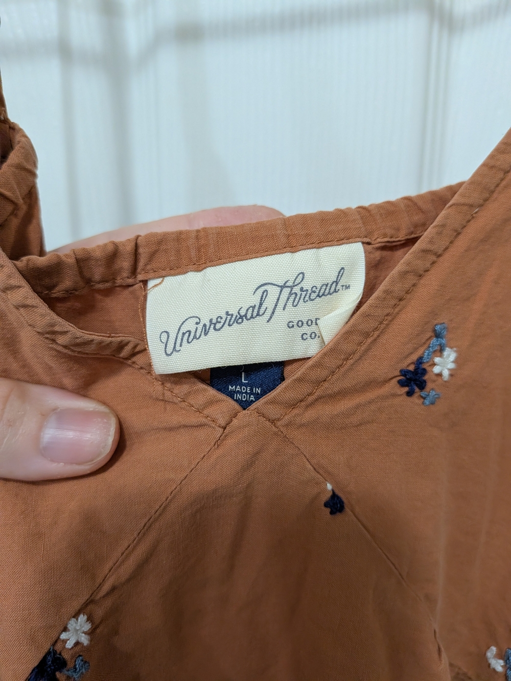 Universal Thread Rust-Brown Embroidered Spaghetti Strap Maxi Dress - Picture 3 of 5